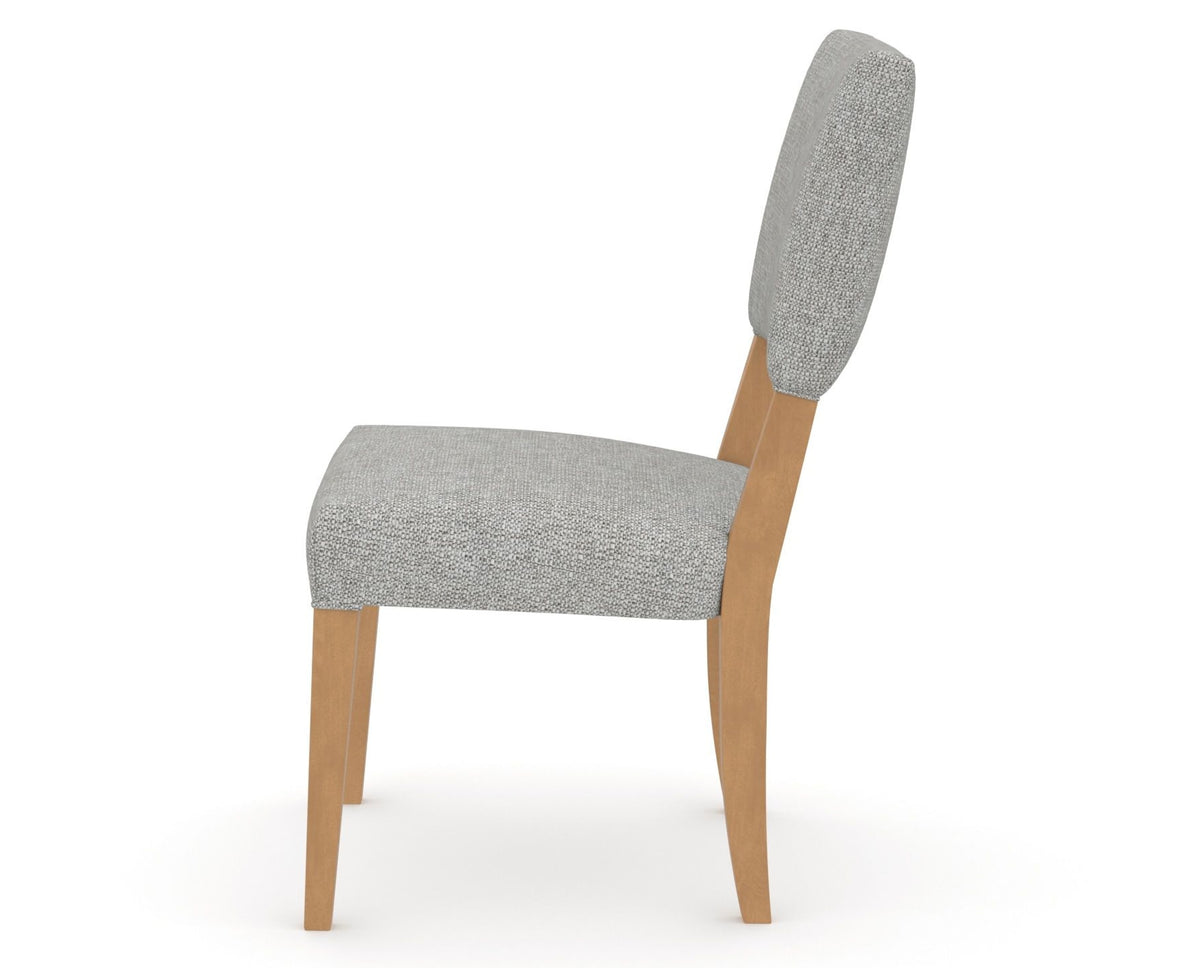 Canadel Upholstered Dining Chair 5051 in 7C Fabric and 20 Caramel Washed, side view