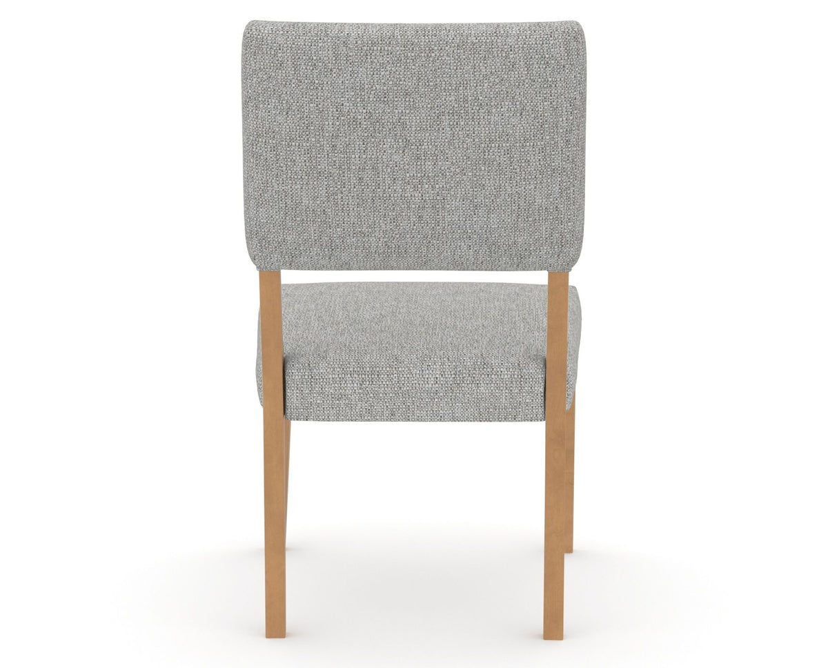 Canadel Upholstered Dining Chair 5051 in 7C Fabric and 20 Caramel Washed, back view