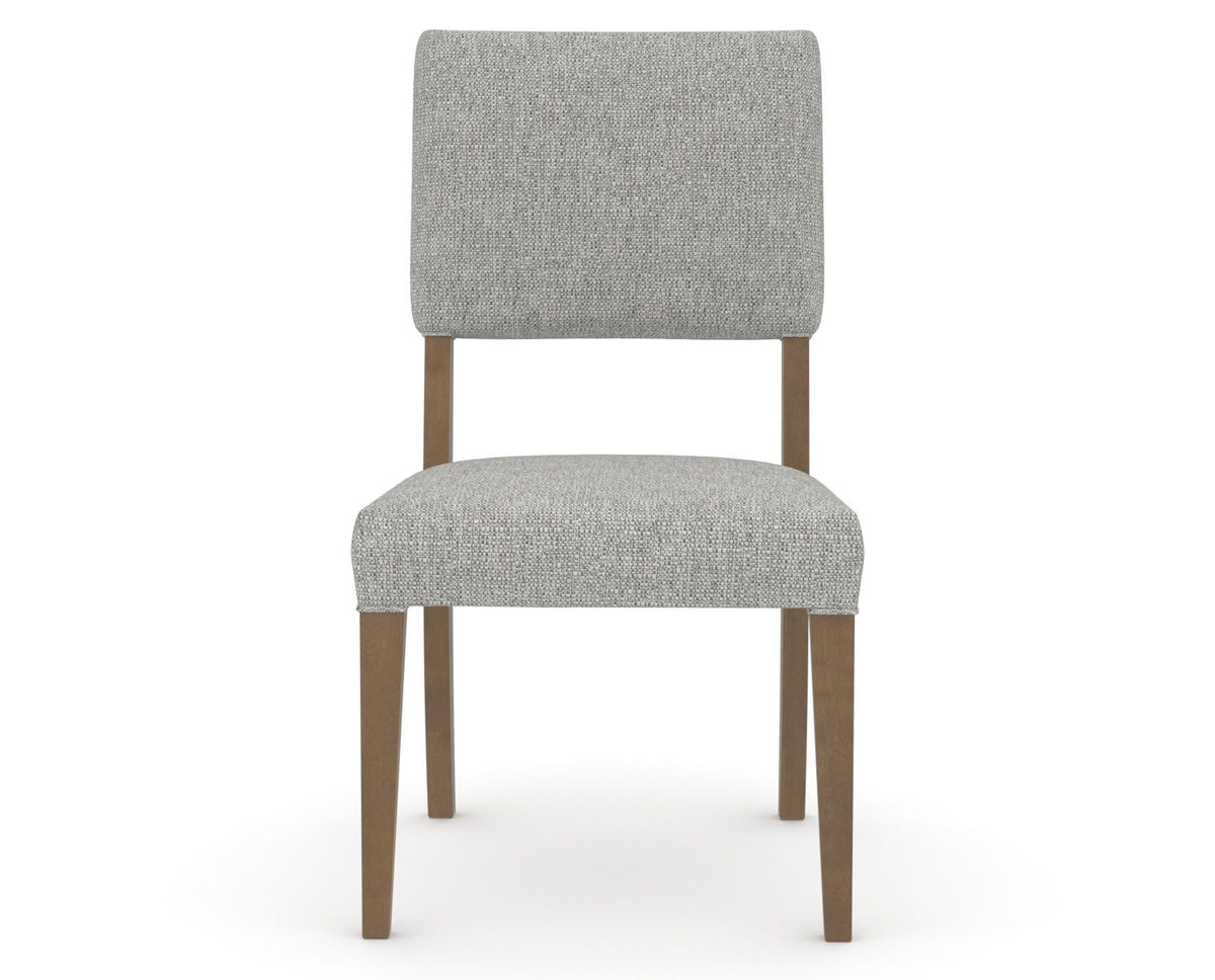Canadel Upholstered Dining Chair 5051 in 7C Fabric and 25 Pecan Washed, front view
