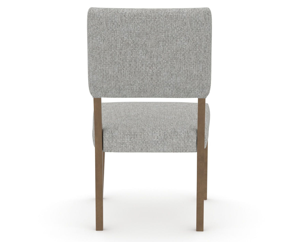Canadel Upholstered Dining Chair 5051 in 7C Fabric and 25 Pecan Washed, back view