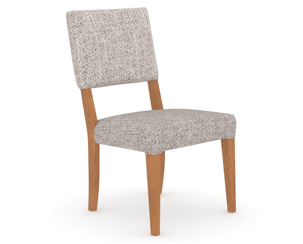 Canadel Upholstered Dining Chair 5051 in FP Crypton® and 01 Honey Washed, three-quarter view