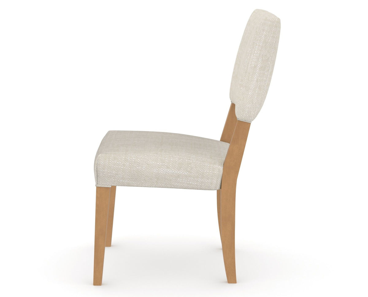 Canadel Upholstered Dining Chair 5051 in FT InsideOut® and 20 Caramel Washed, side view