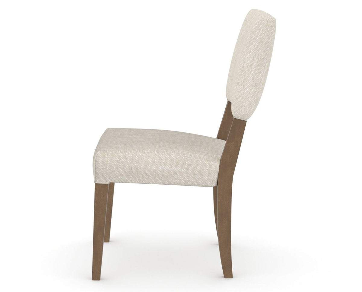 Canadel Upholstered Dining Chair 5051 in FT InsideOut® and 25 Pecan Washed, side view