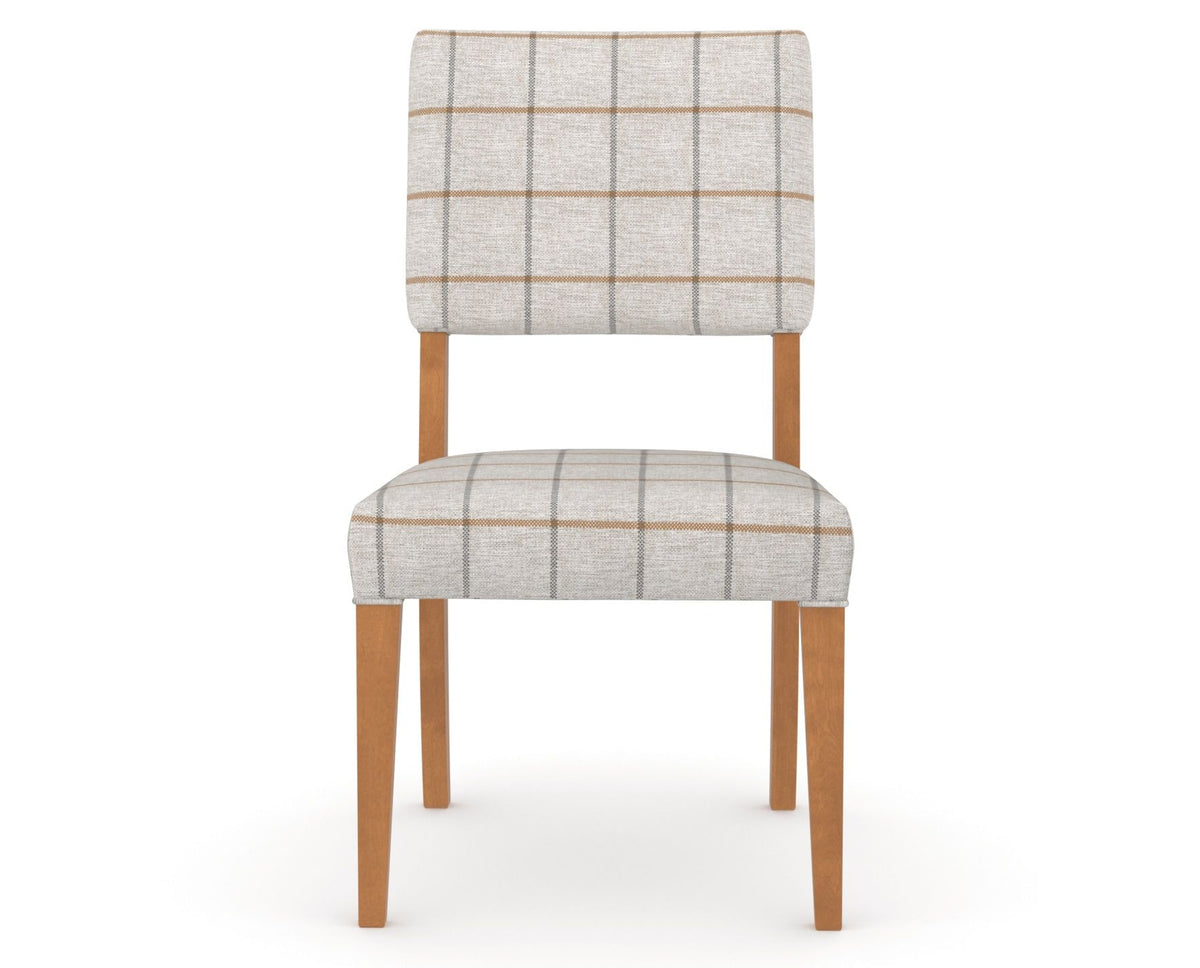 Canadel Upholstered Dining Chair 5051 in OZ Fabric and 01 Honey Washed, front view