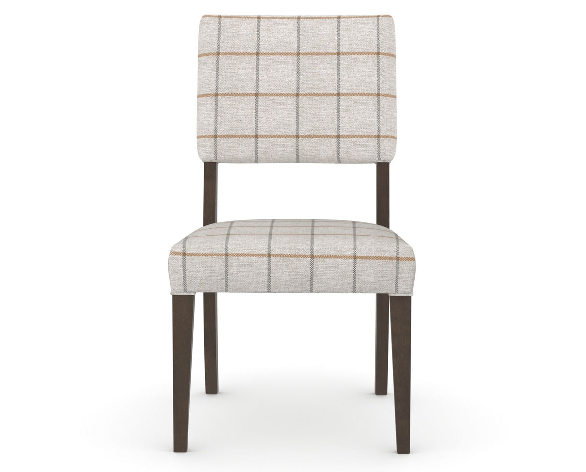 Canadel Upholstered Dining Chair 5051 in OZ Fabric and 29 Hazelnut Washed, front view