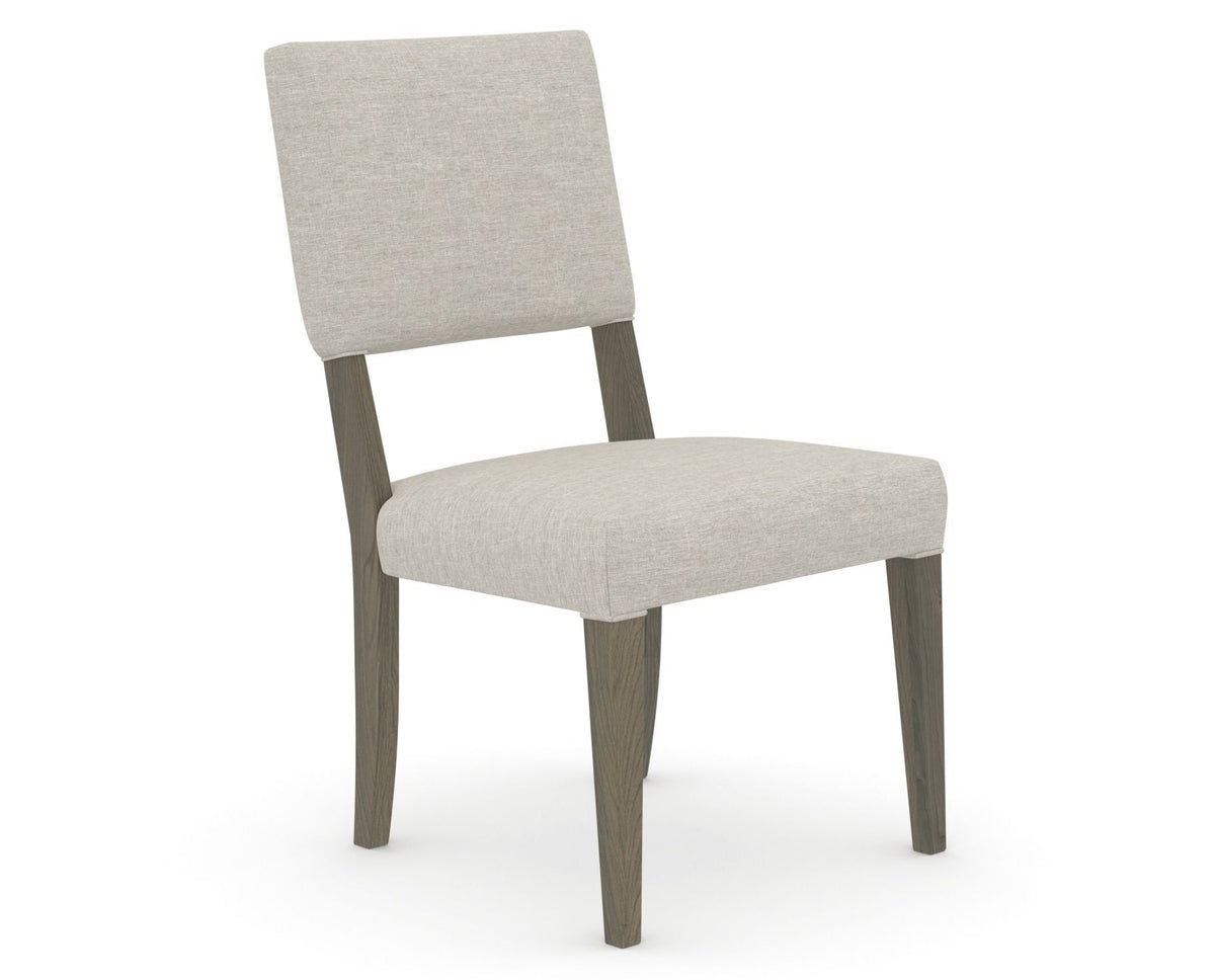 Canadel Upholstered Dining Chair 5051 in TB Fabric and 08 Shadow, three-quarter view