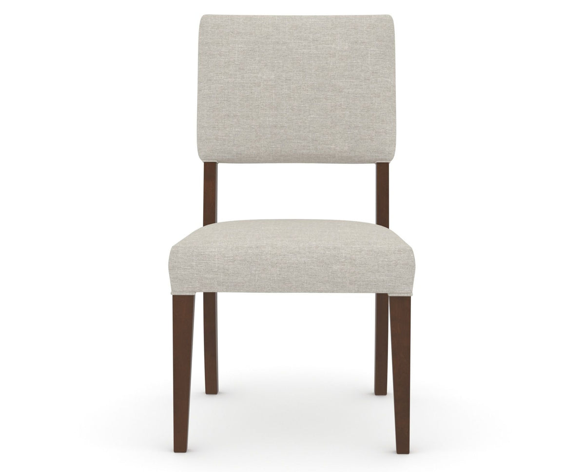 Canadel Upholstered Dining Chair 5051 in TB Fabric and 19 Cognac Washed, front view