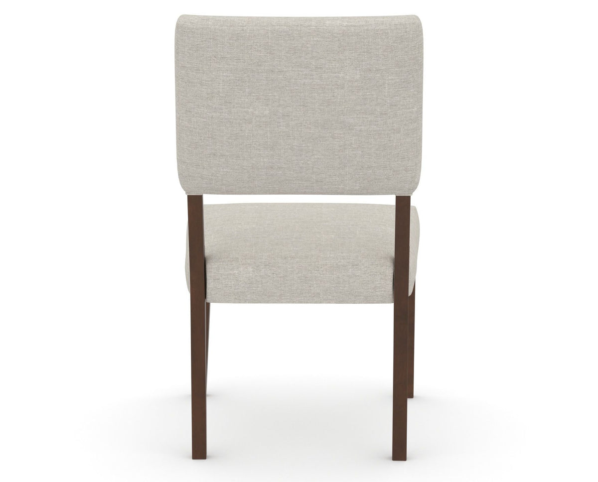 Canadel Upholstered Dining Chair 5051 in TB Fabric and 19 Cognac Washed, back view