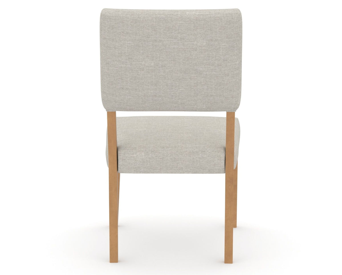 Canadel Upholstered Dining Chair 5051 in TB Fabric and 20 Caramel Washed, back view