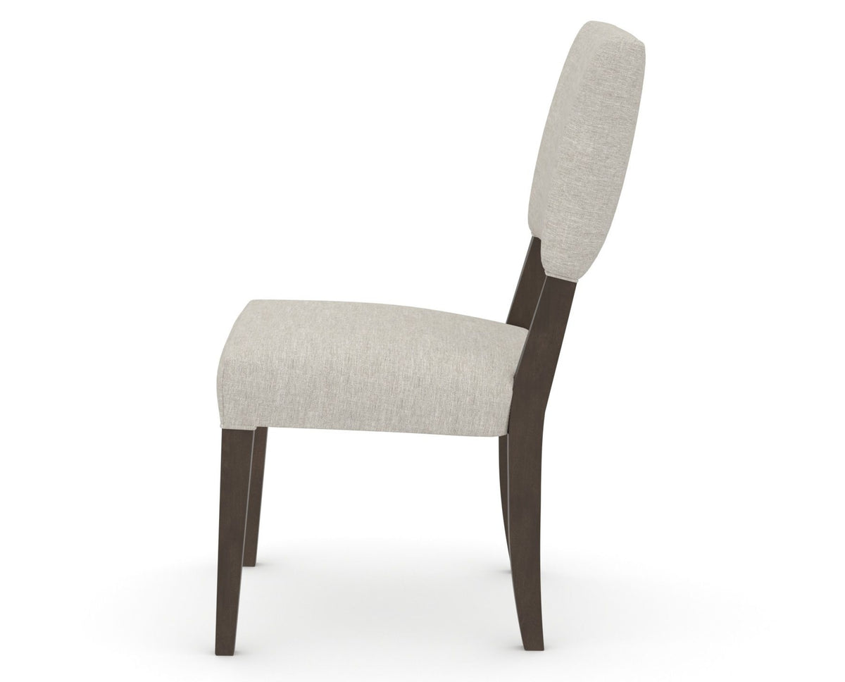 Canadel Upholstered Dining Chair 5051 in TB Fabric and 29 Hazelnut Washed, side view