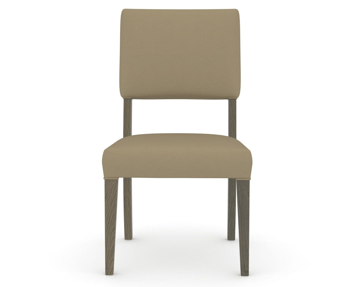 Canadel Upholstered Dining Chair 5051 in XY Faux Leather and 08 Shadow, front view