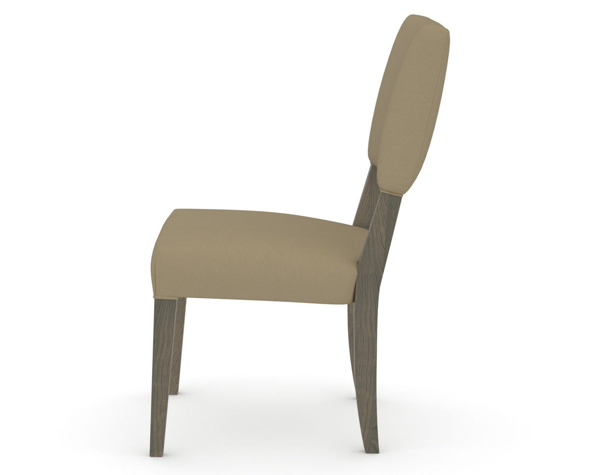 Canadel Upholstered Dining Chair 5051 in XY Faux Leather and 08 Shadow, side view