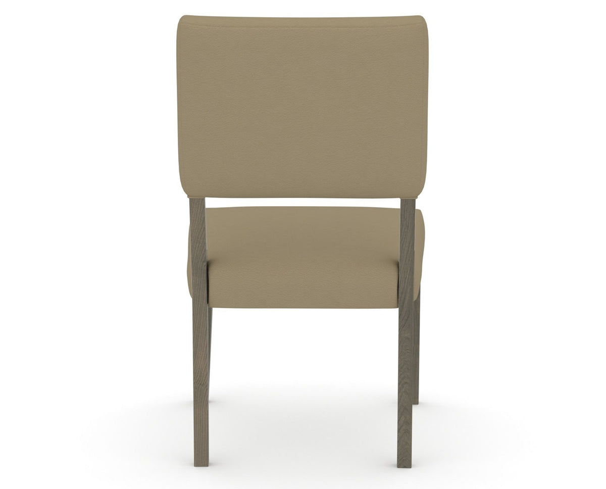 Canadel Upholstered Dining Chair 5051 in XY Faux Leather and 08 Shadow, back view