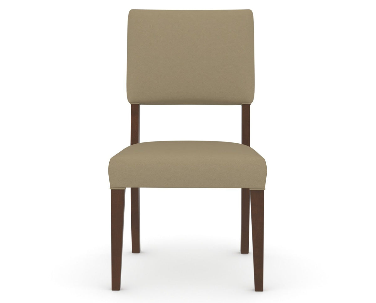 Canadel Upholstered Dining Chair 5051 in XY Faux Leather and 19 Cognac Washed, front view