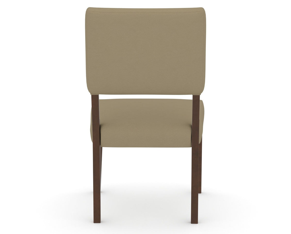 Canadel Upholstered Dining Chair 5051 in XY Faux Leather and 19 Cognac Washed, back view