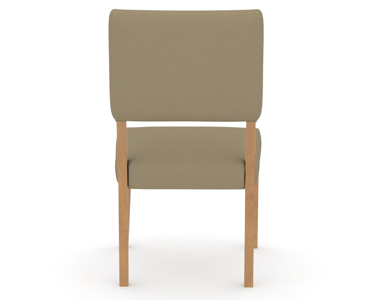 Canadel Upholstered Dining Chair 5051 in XY Faux Leather and 20 Caramel Washed, back view