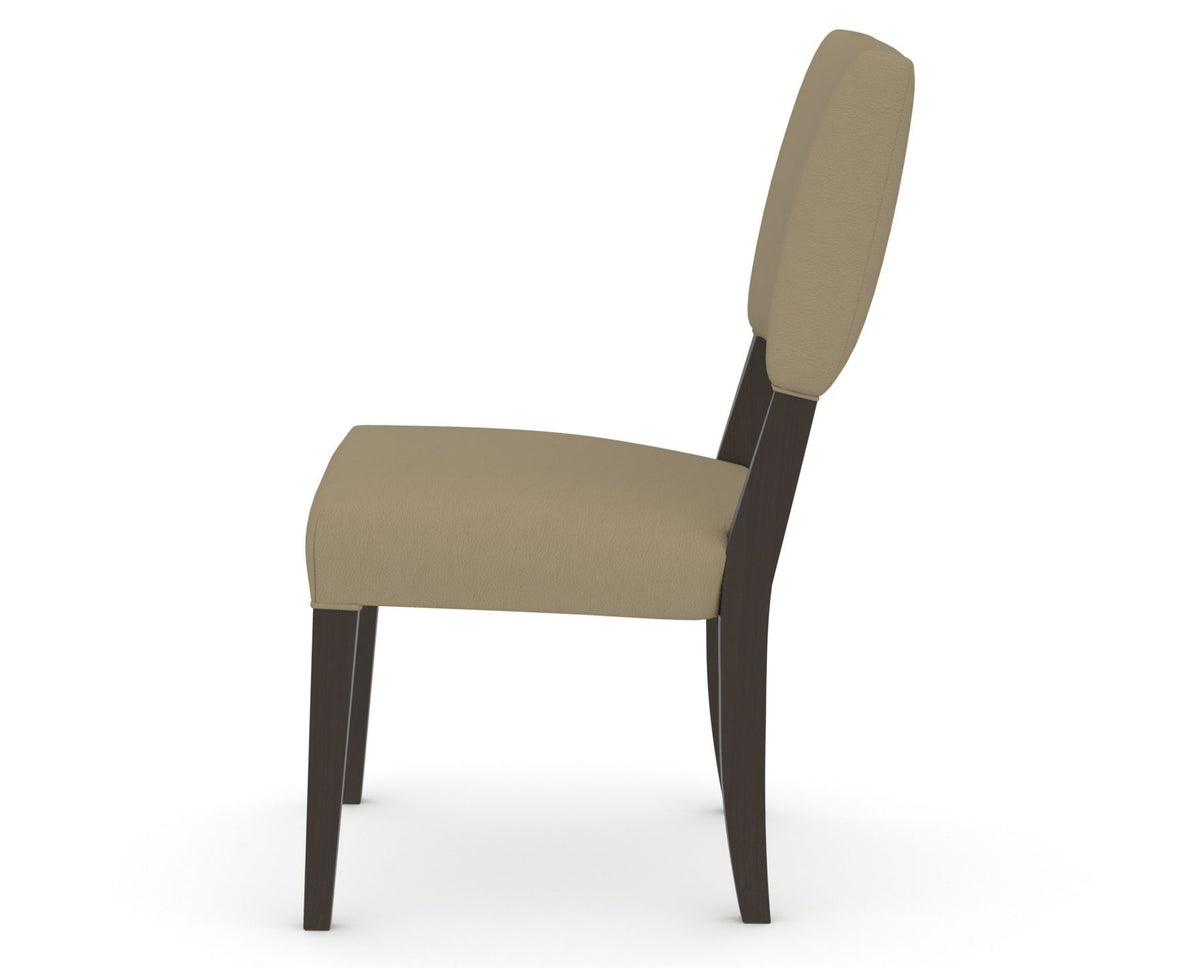 Canadel Upholstered Dining Chair 5051 in XY Faux Leather and 59 Davy's Grey, side view