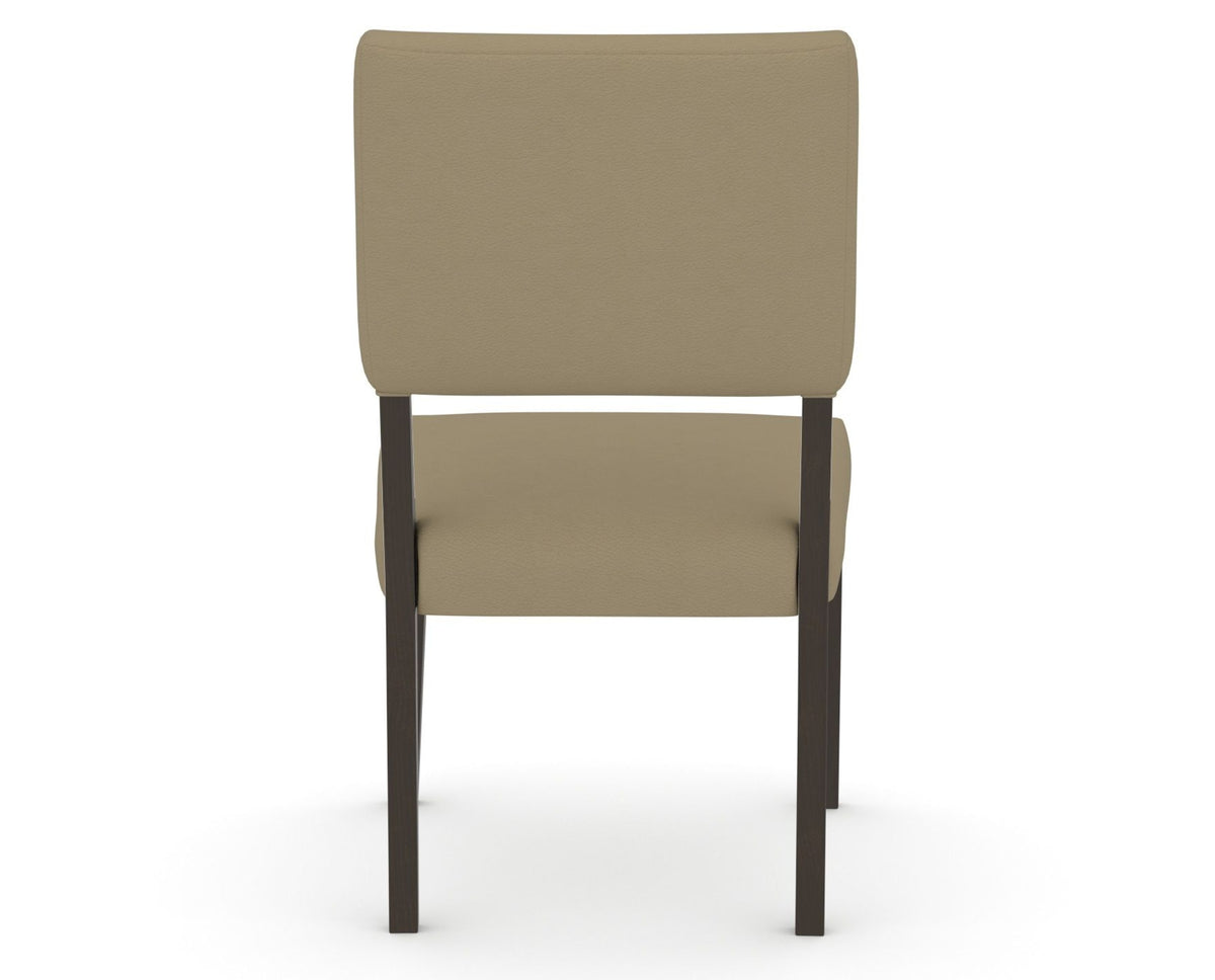 Canadel Upholstered Dining Chair 5051 in XY Faux Leather and 59 Davy's Grey, back view