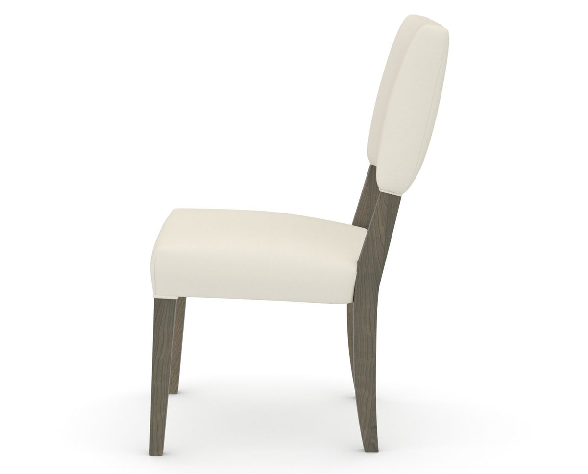 Canadel Upholstered Dining Chair 5051 in YJ Faux Leather and 08 Shadow, side view