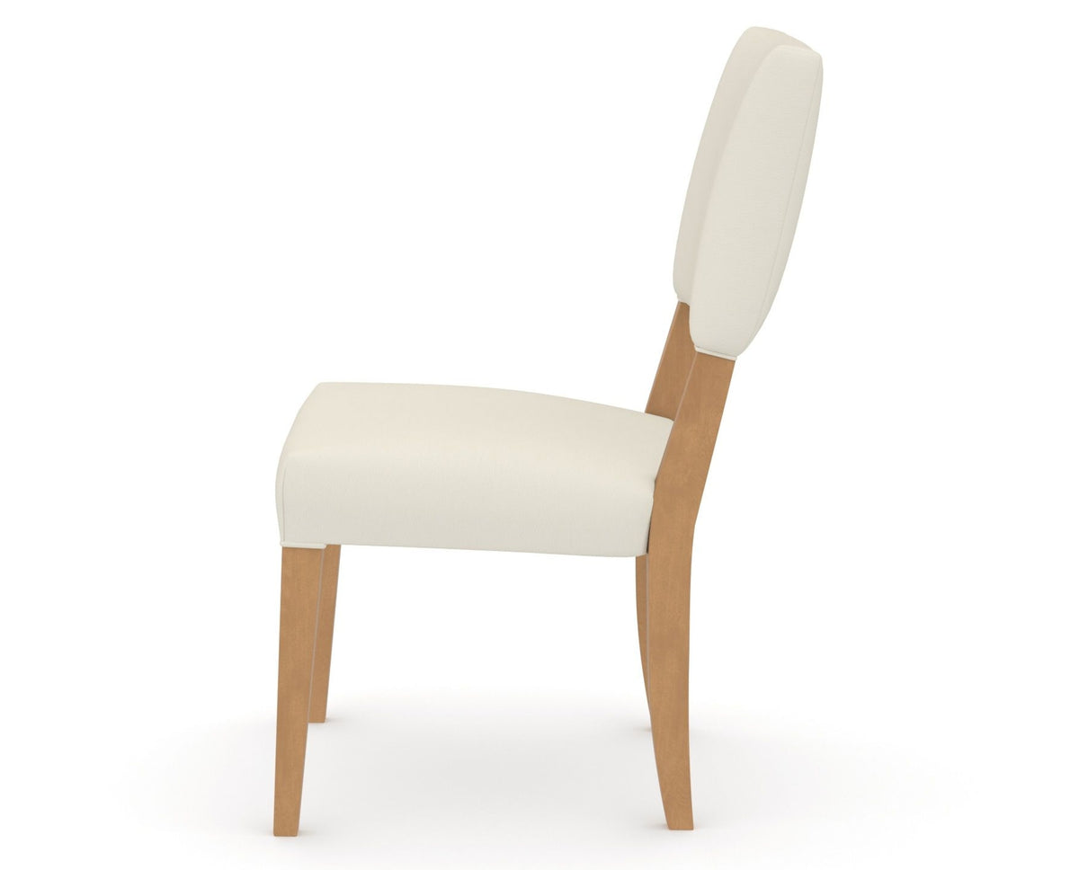 Canadel Upholstered Dining Chair 5051 in YJ Faux Leather and 20 Caramel Washed, side view