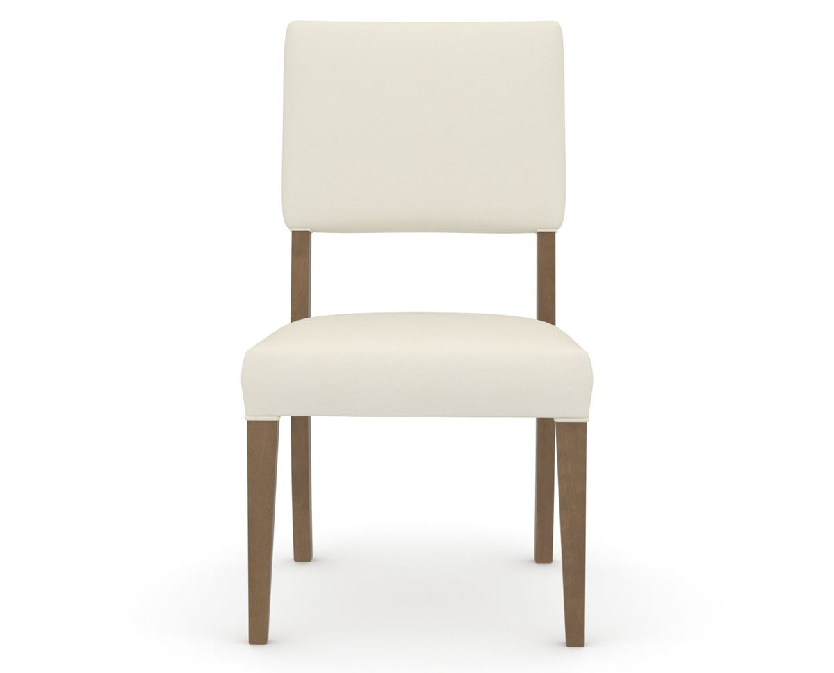 Canadel Upholstered Dining Chair 5051 in YJ Faux Leather and 25 Pecan Washed, front view