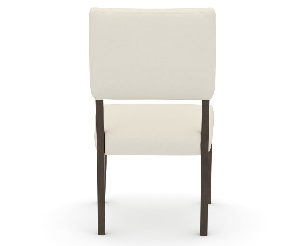 Canadel Upholstered Dining Chair 5051 in YJ Faux Leather and 29 Hazelnut Washed, back view
