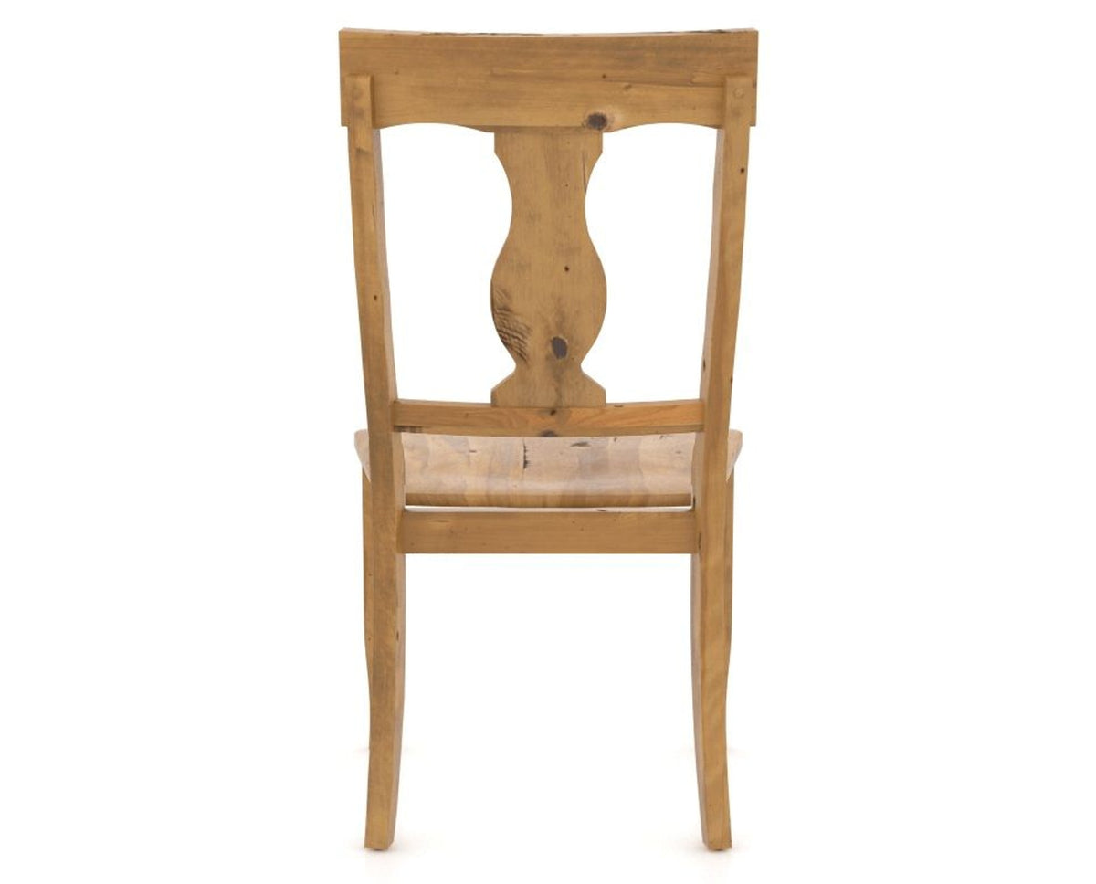 Canadel Champlain Dining Chair 5077 in Wood Seat and 01 Honey Washed, back view