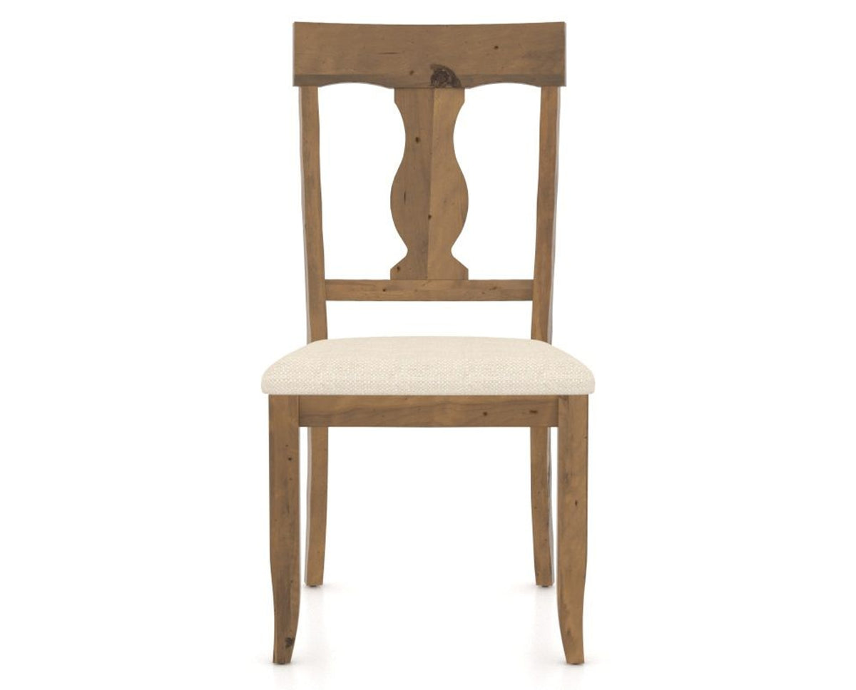 Canadel Champlain Dining Chair 5077 in 6K Sunbrella® and 03 Oak Washed, front view