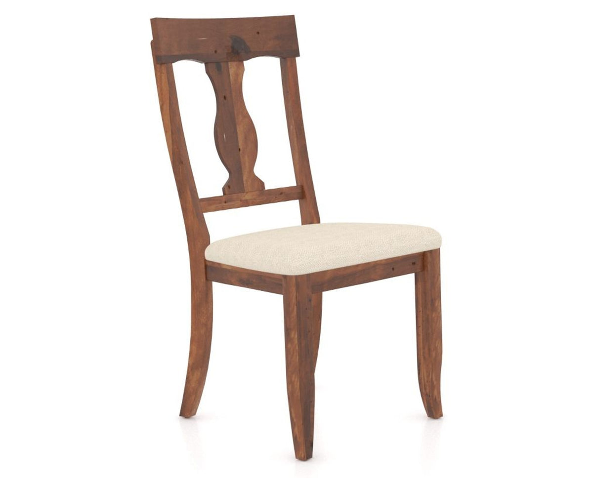 Canadel Champlain Dining Chair 5077 in 6K Sunbrella® and 33 Spice Washed, three-quarter view