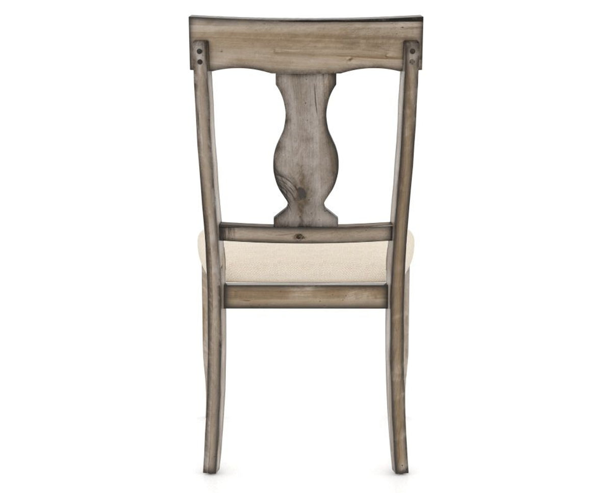 Canadel Champlain Dining Chair 5077 in 6K Sunbrella® and 72 Heritage Nature, back view