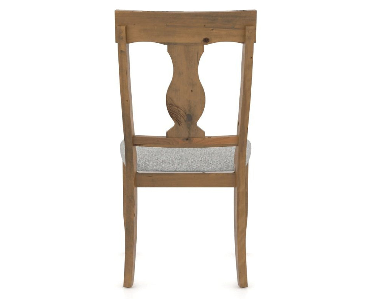 Canadel Champlain Dining Chair 5077 in 7C Fabric and 03 Oak Washed, back view
