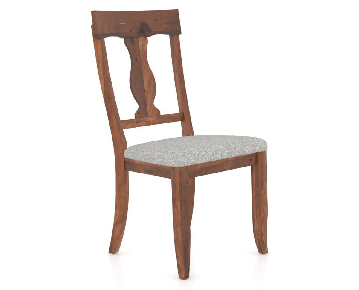 Canadel Champlain Dining Chair 5077 in 7C Fabric and 33 Spice Washed, three-quarter view