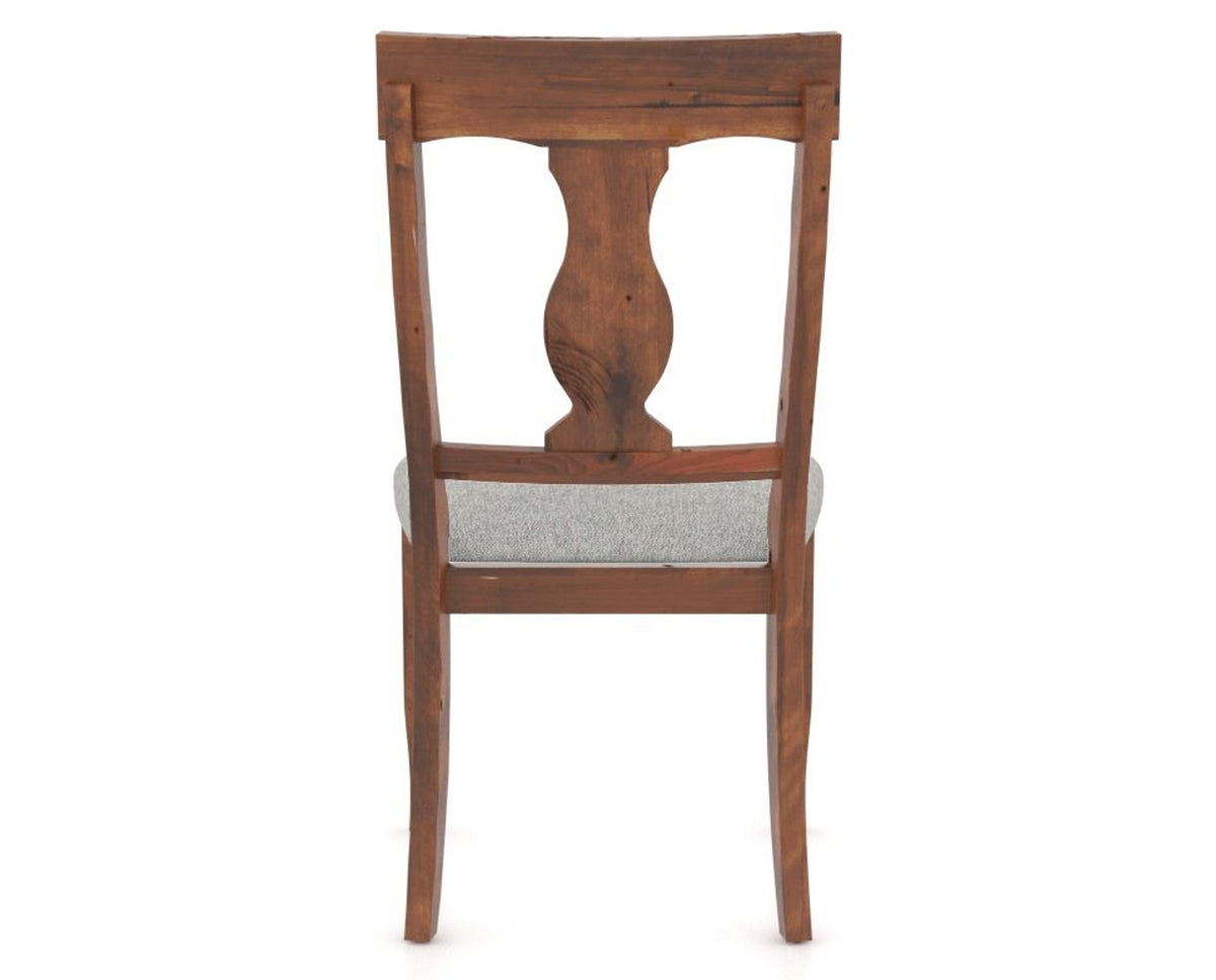 Canadel Champlain Dining Chair 5077 in 7C Fabric and 33 Spice Washed, back view
