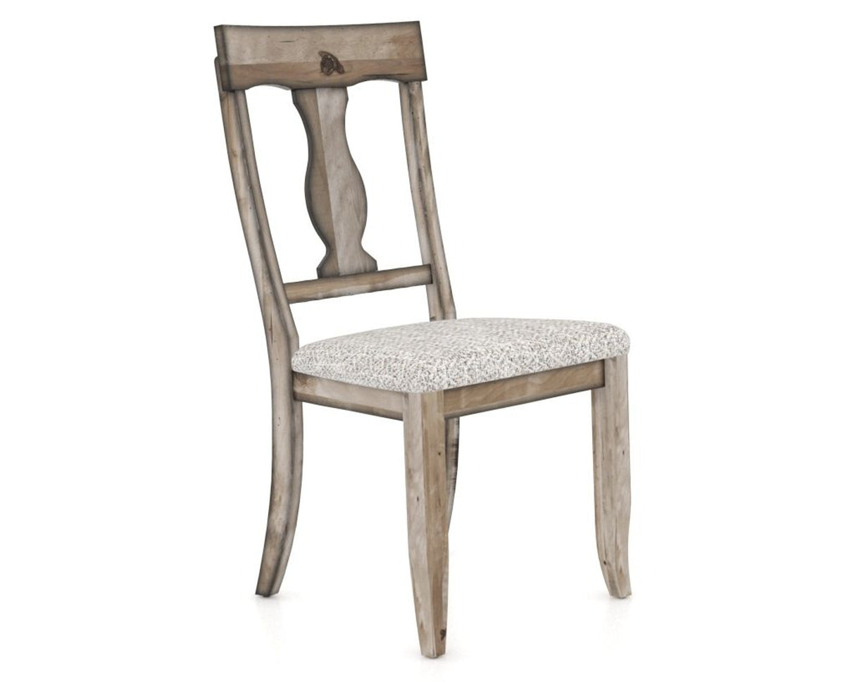 Canadel Champlain Dining Chair 5077 in FP Crypton® and 72 Heritage Nature, three-quarter view