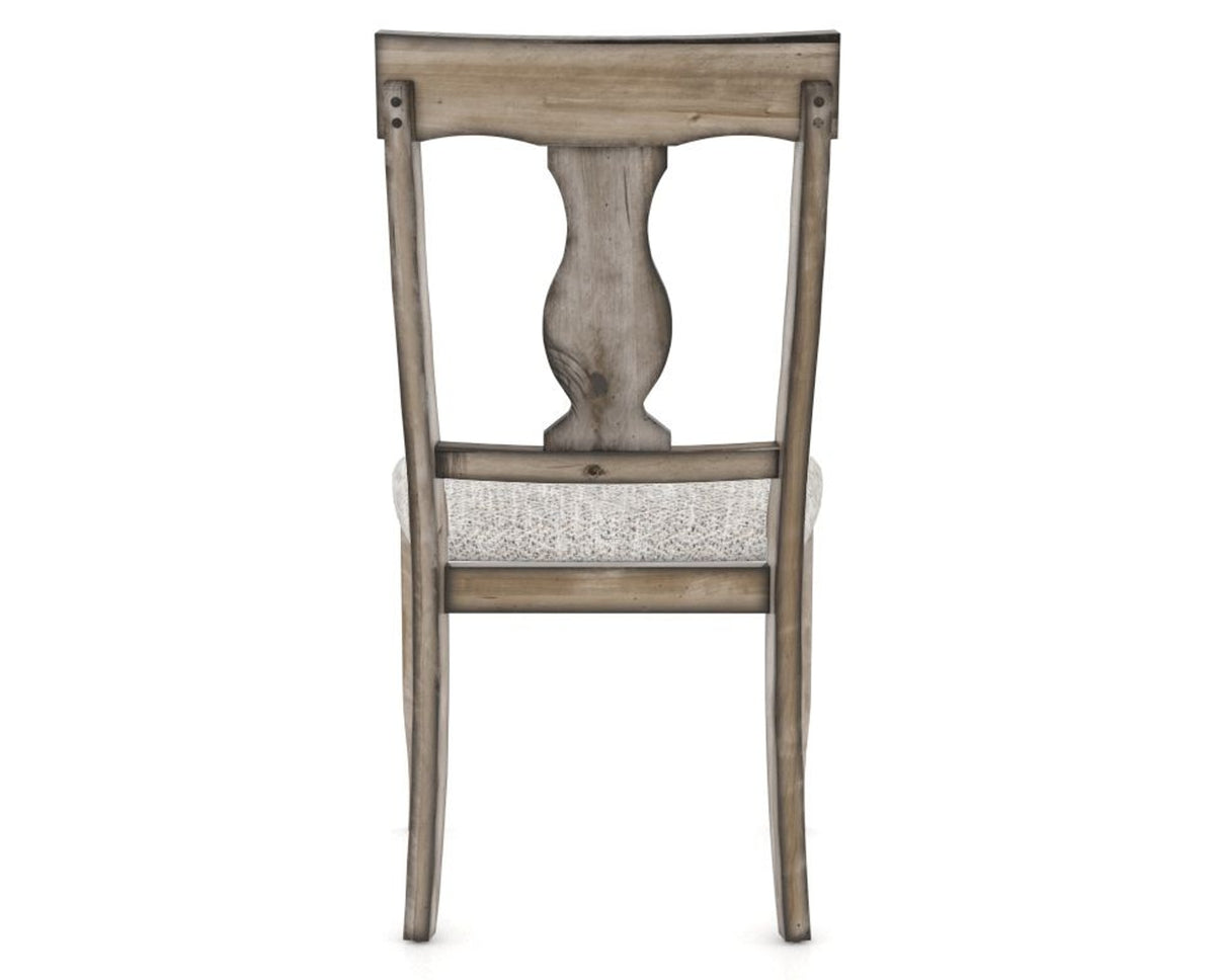 Canadel Champlain Dining Chair 5077 in FP Crypton® and 72 Heritage Nature, back view