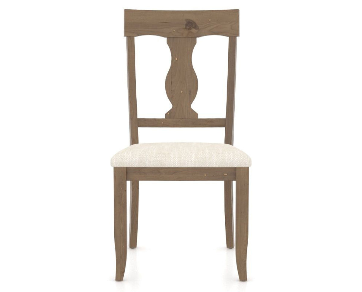 Canadel Champlain Dining Chair 5077 in FT InsideOut® and 25 Pecan Washed, front view