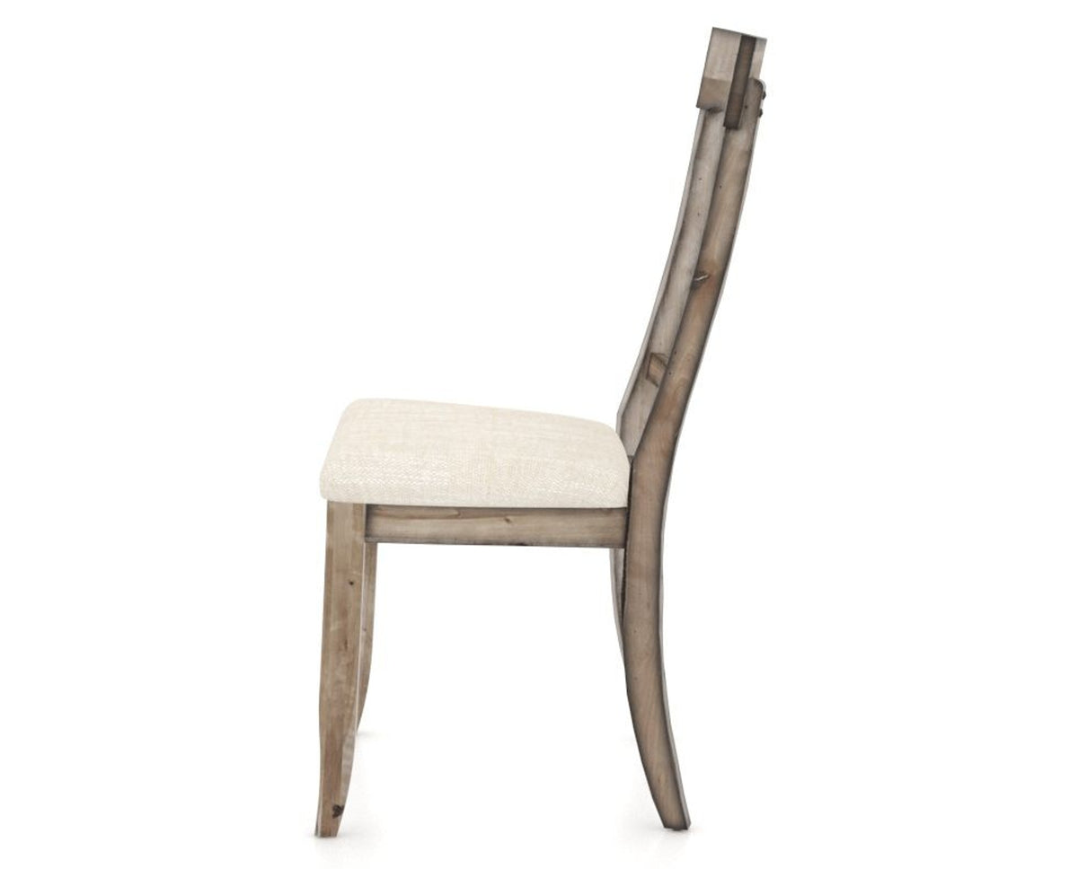 Canadel Champlain Dining Chair 5077 in FT InsideOut® and 72 Heritage Nature, side view