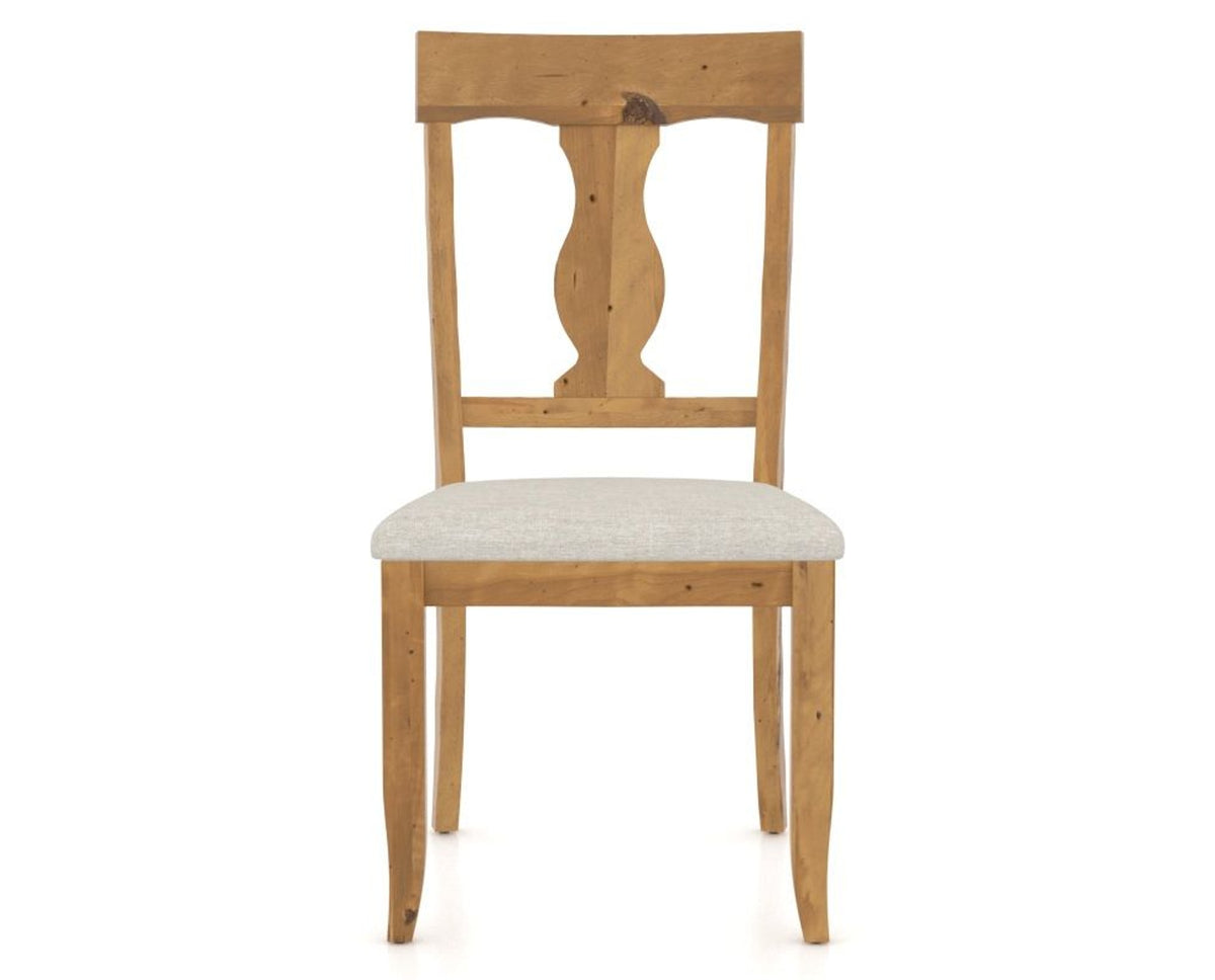 Canadel Champlain Dining Chair 5077 in TB Fabric and 01 Honey Washed, front view