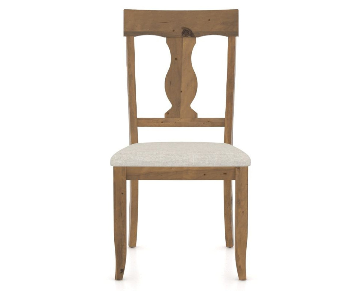 Canadel Champlain Dining Chair 5077 in TB Fabric and 03 Oak Washed, front view