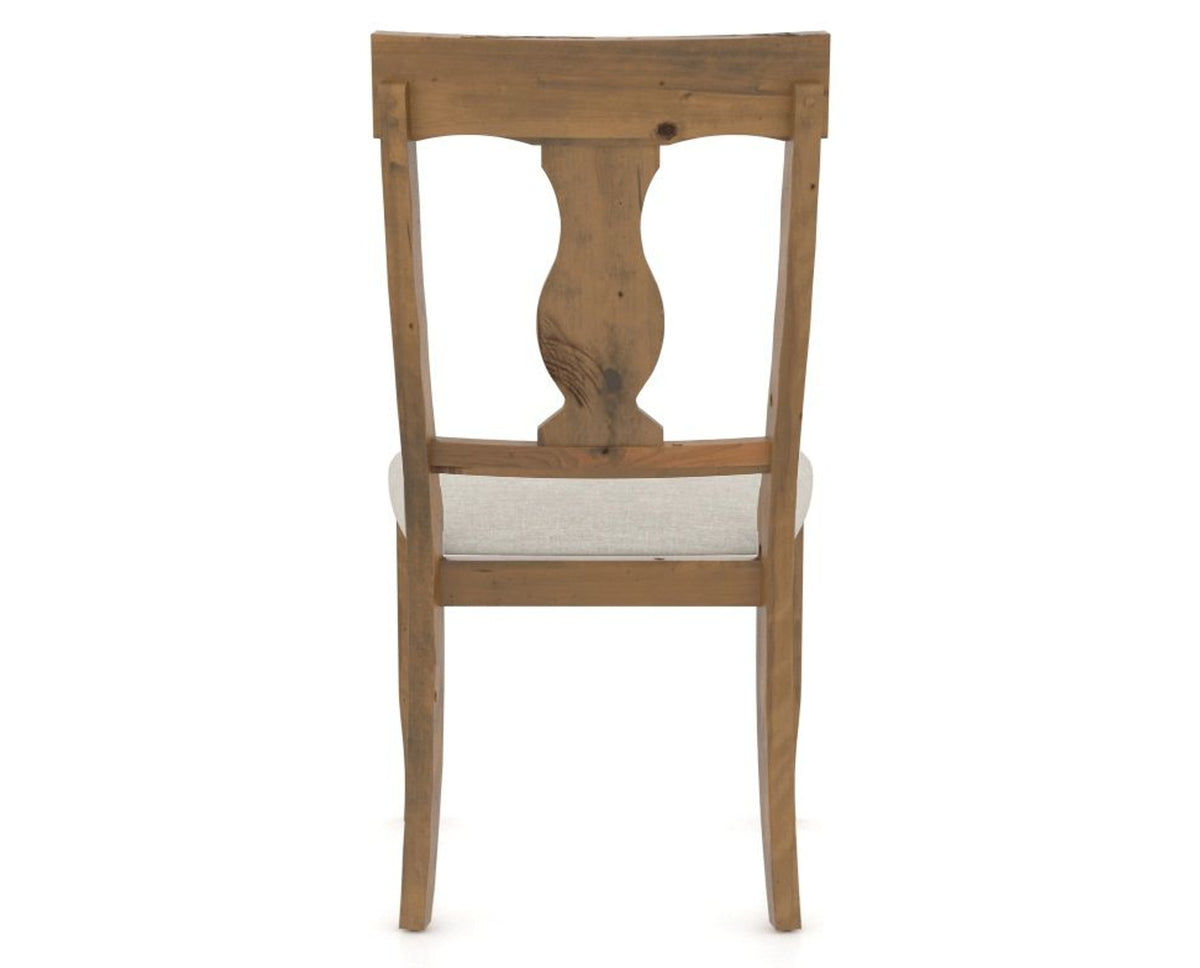 Canadel Champlain Dining Chair 5077 in TB Fabric and 03 Oak Washed, back view