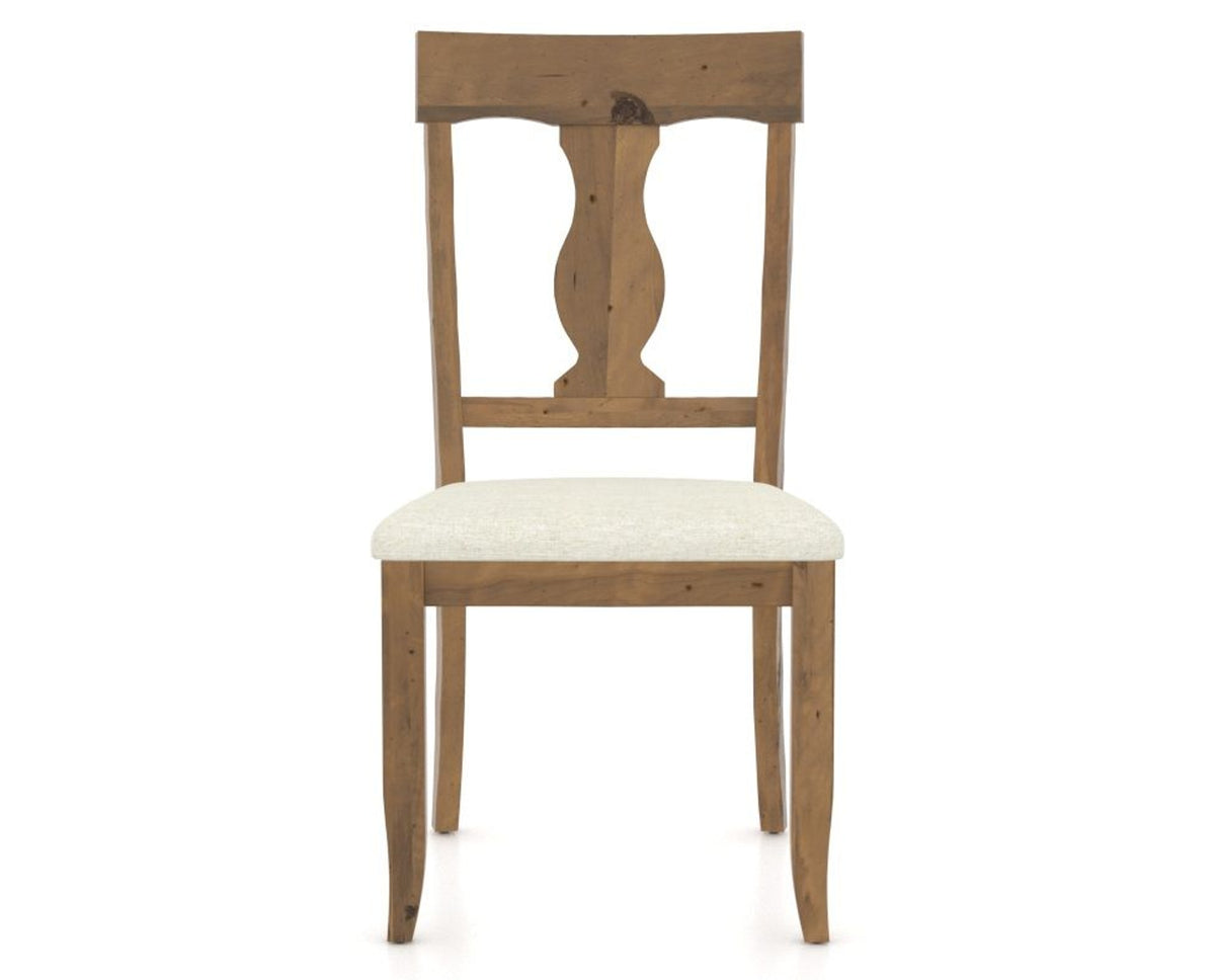 Canadel Champlain Dining Chair 5077 in Oak Washed and Fabric TW, front view