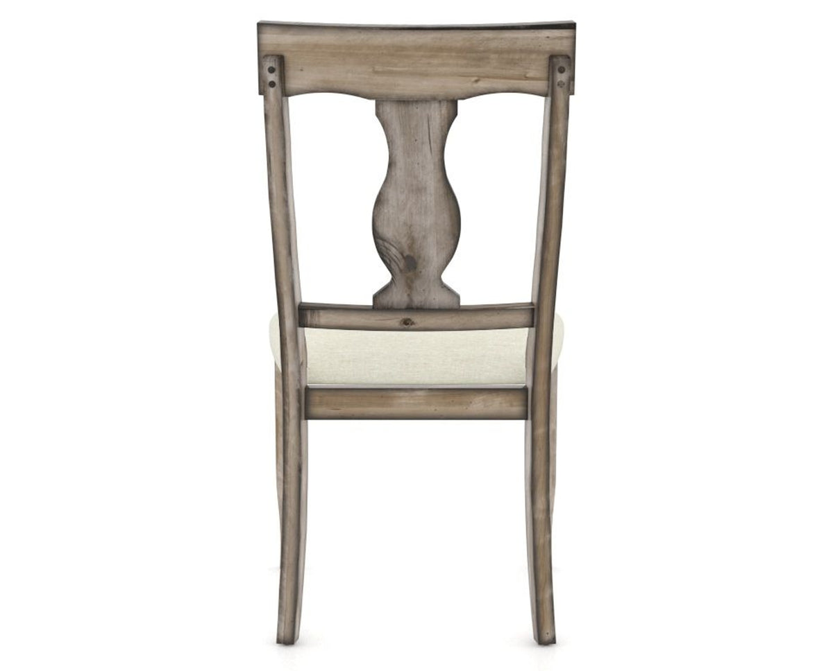 Canadel Champlain Dining Chair 5077 in TW Fabric and 72 Heritage Nature, back view