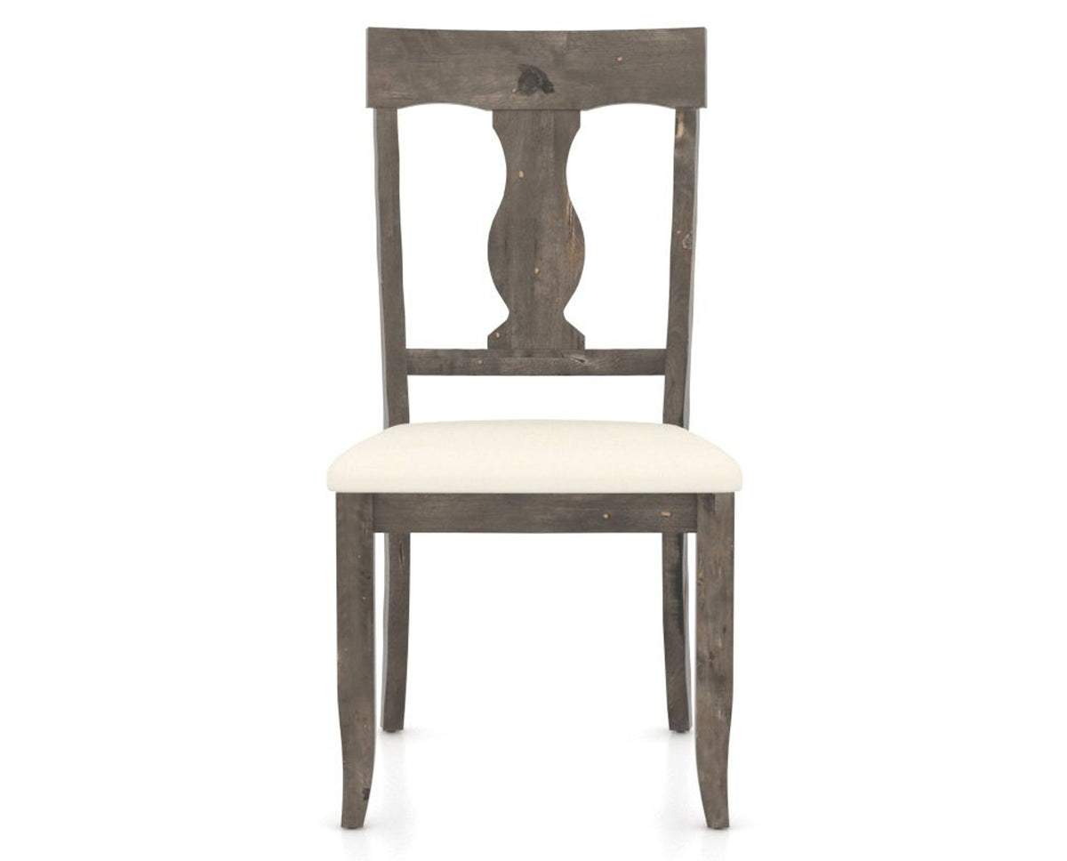 Canadel Champlain Dining Chair 5077 in YJ Faux Leather and 08 Shadow, front view