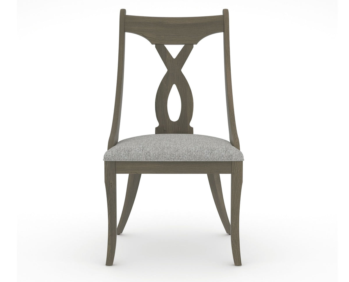 Canadel Upholstered Dining Chair 5160 in 7C Fabric and 08 Shadow, front view