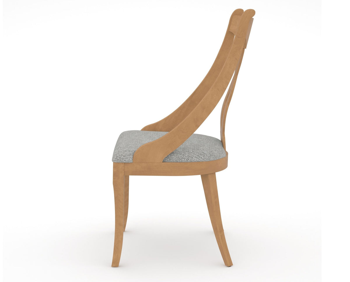 Canadel Upholstered Dining Chair 5160 in 7C Fabric and 20 Caramel Washed, side view