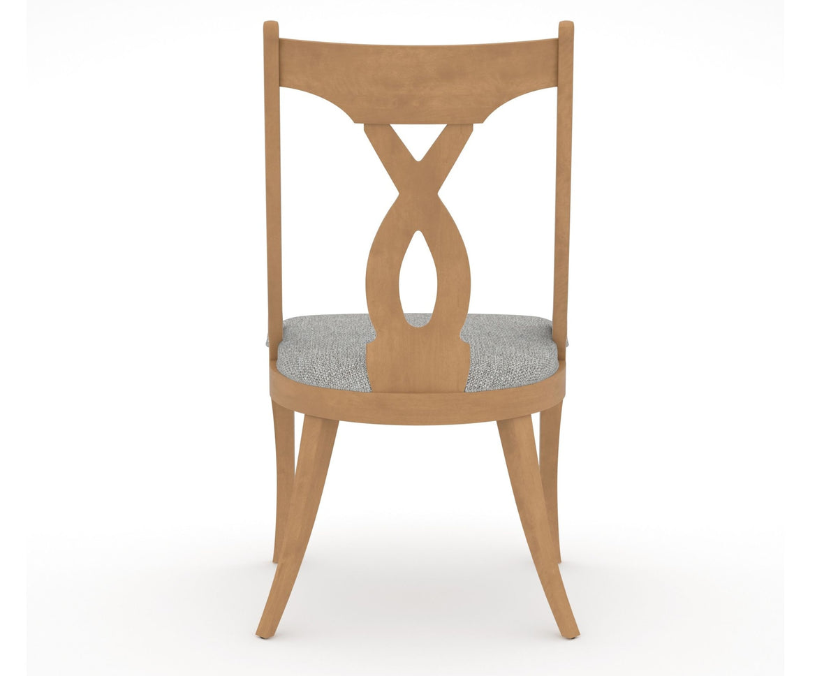 Canadel Upholstered Dining Chair 5160 in 7C Fabric and 20 Caramel Washed, back view