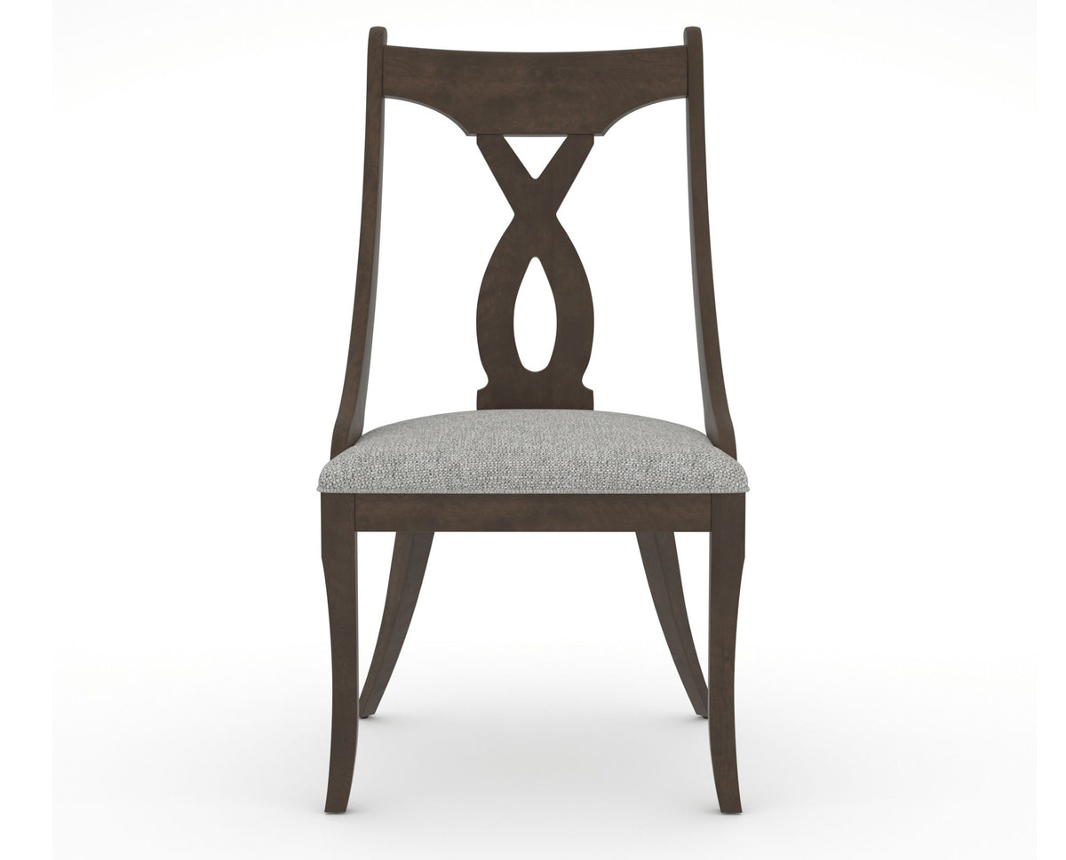 Canadel Upholstered Dining Chair 5160 in 7C Fabric and 29 Hazelnut Washed, front view