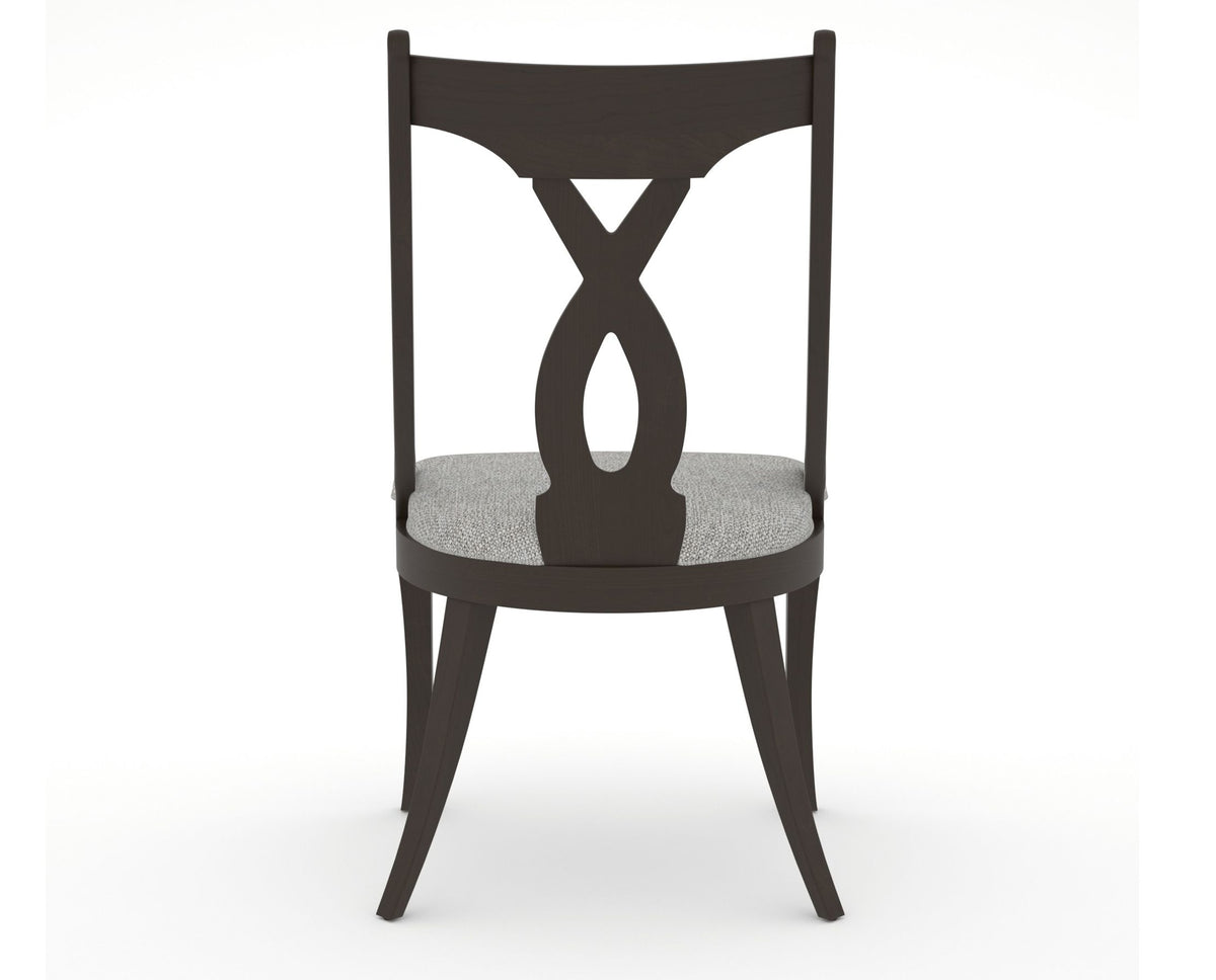Canadel Upholstered Dining Chair 5160 in 7C Fabric and 59 Davy's Grey, back view