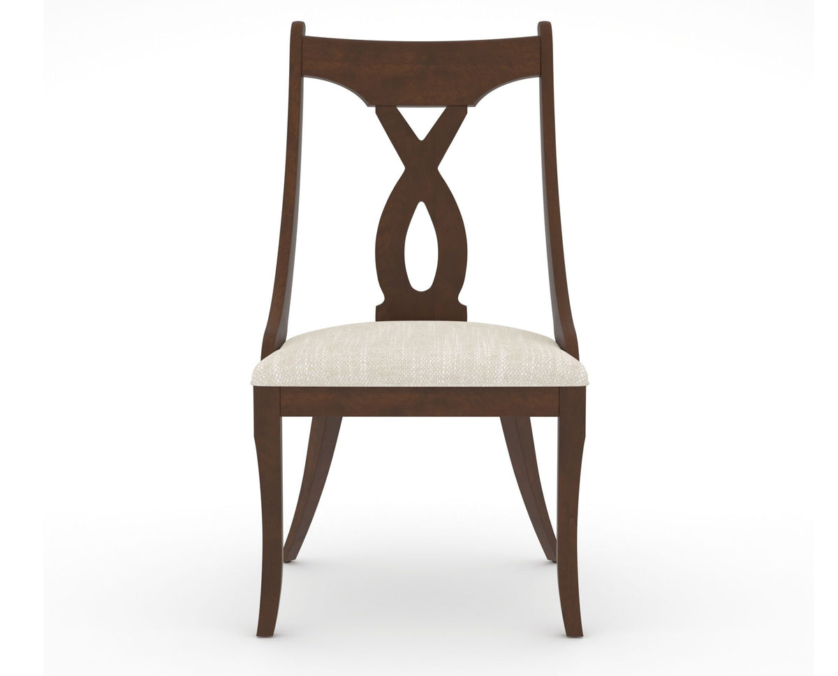 Canadel Upholstered Dining Chair 5160 in FT InsideOut® and 19 Cognac Washed, front view