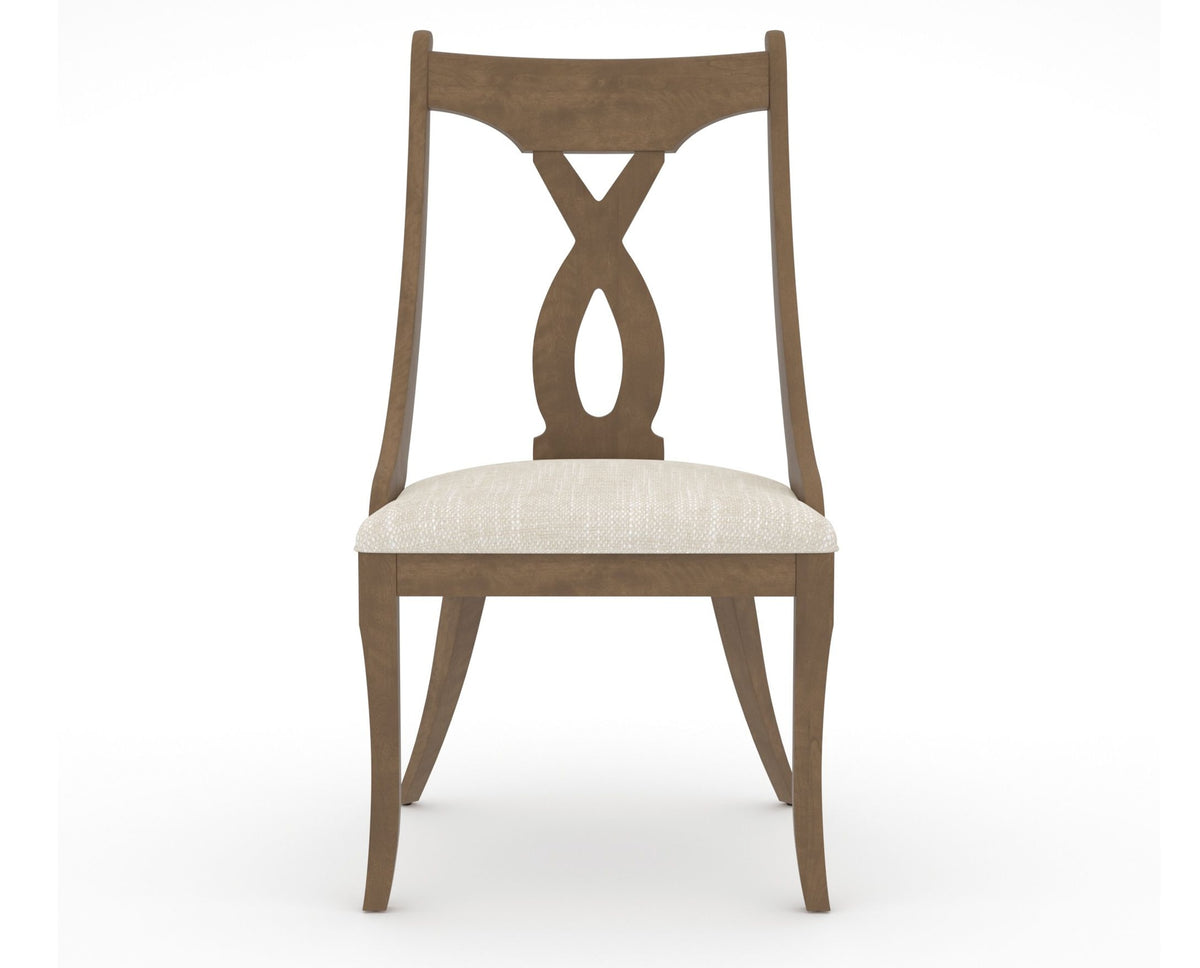 Canadel Upholstered Dining Chair 5160 in FT InsideOut® and 25 Pecan Washed, front view